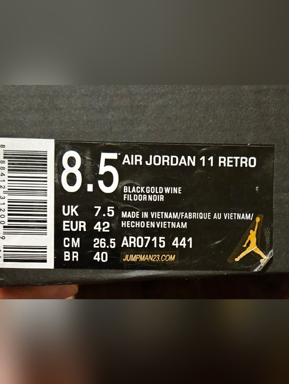 Air Jordan 11 Retro Black Patent Leather Sneakers with Light Blue Jumpman - Picture 3 of 9